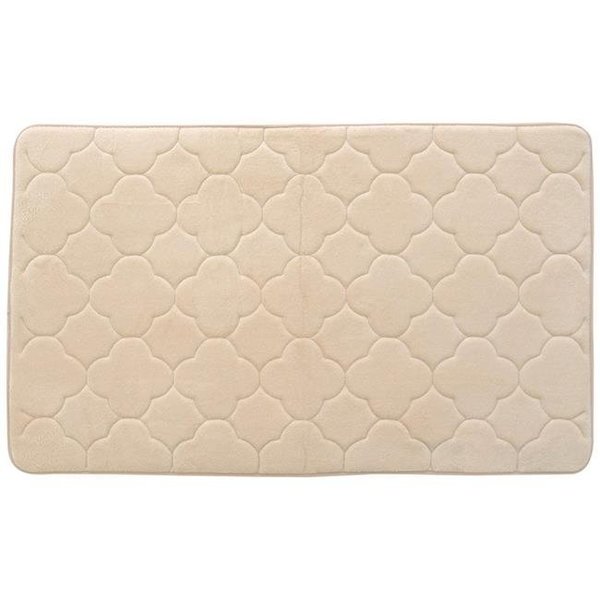 Betterbeds 21 x 34 in. Embroidered Memory Foam Bath Mat - Tapioca BE655779